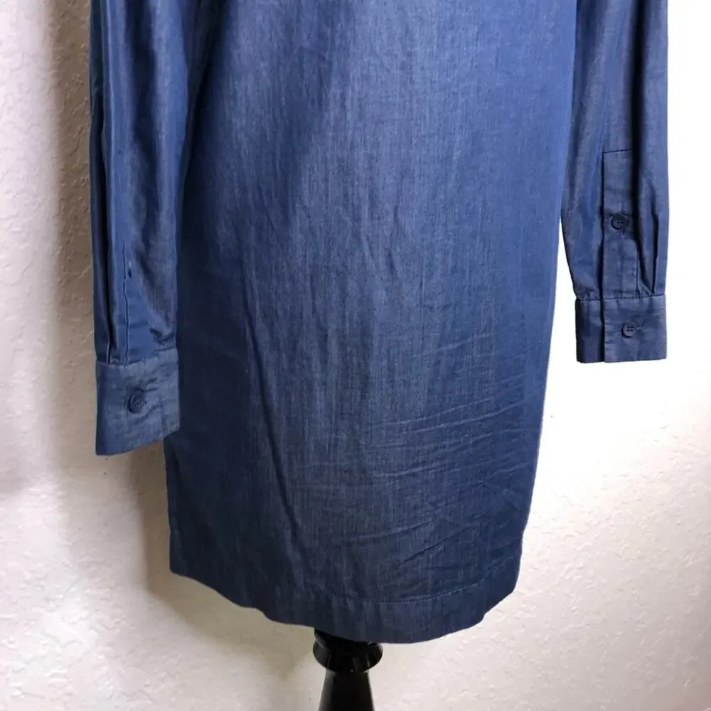 Kate Spade Saturday dark chambray denim blue shift dress size Small
